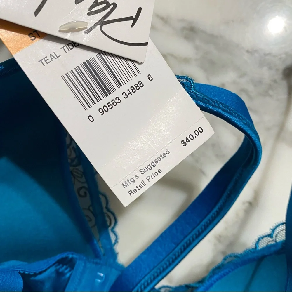 Playtex Teal Blue Lace Underwire‎ Women's Bra